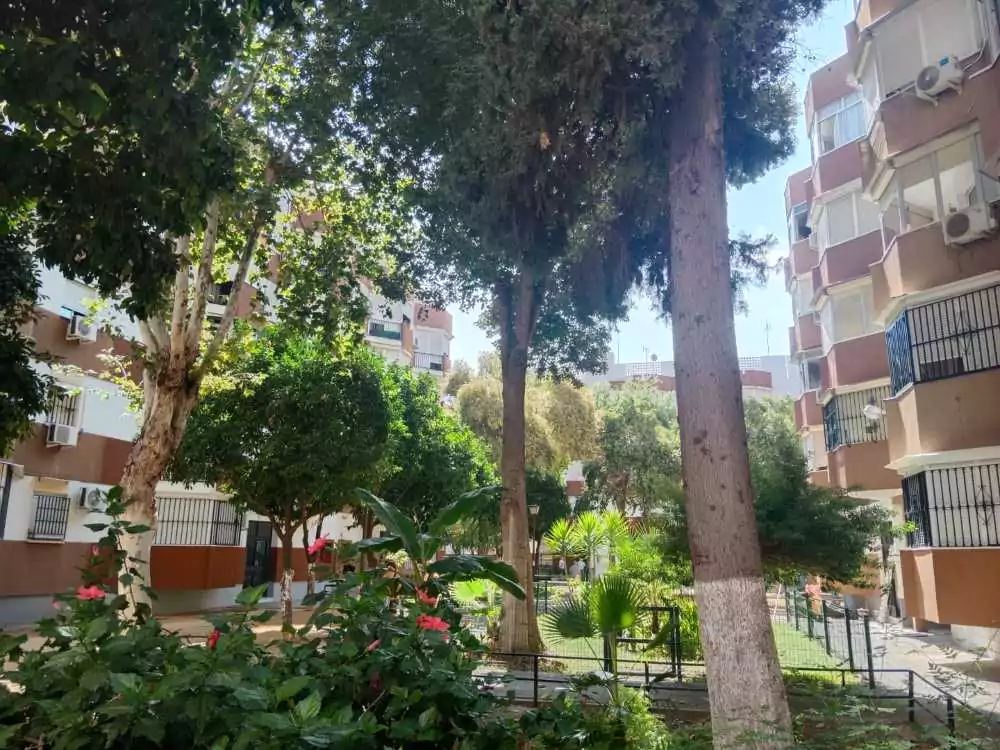 Fotografía exterior de los Jardines en el barrio de la Oliva en Sevilla