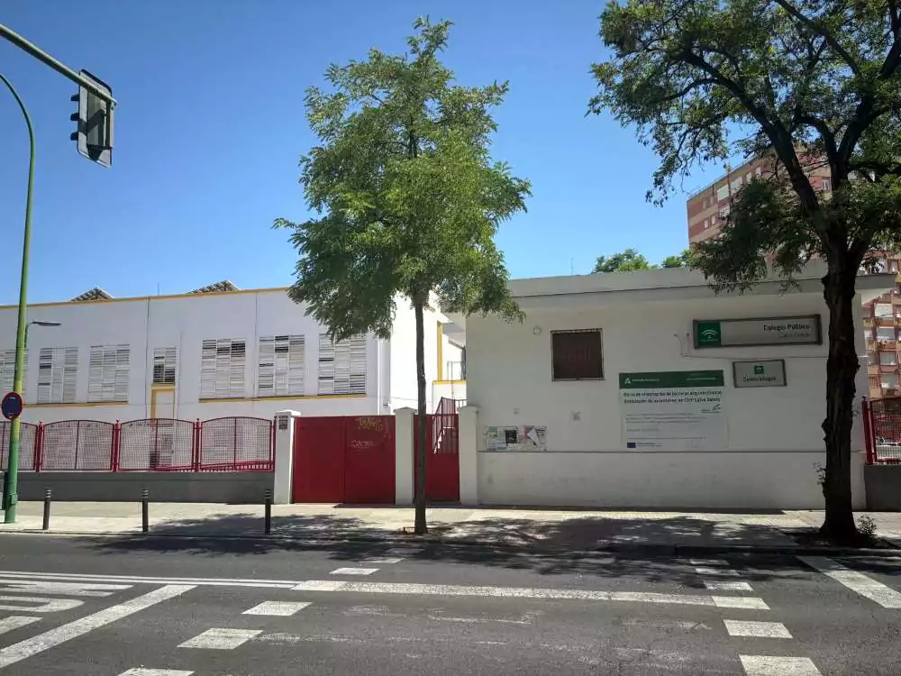 Entrada al Colegio Público Calvo Sotelo en calle Arroyo